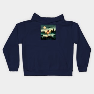 Lanterns in the forest Kids Hoodie